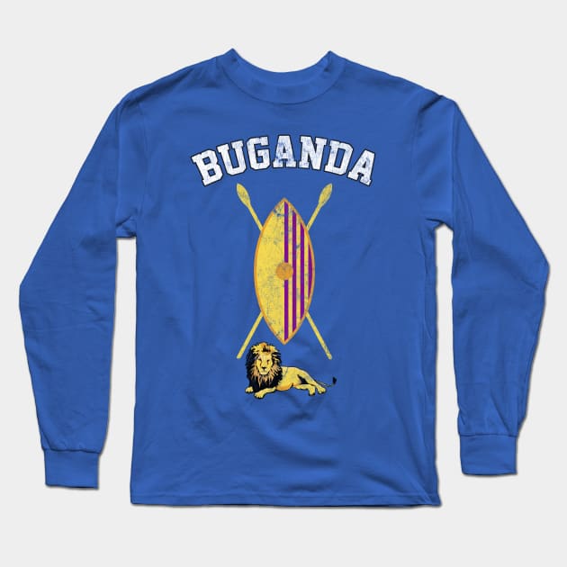 Buganda / Faded Vintage Style Flag Long Sleeve T-Shirt by DankFutura